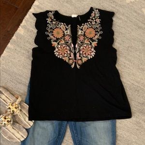 Anthropologie Embroidered Top
